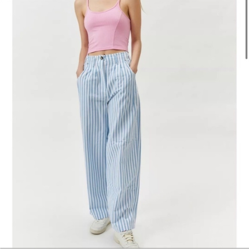 Urban Outfitters Striped Blue and White Women's Pants